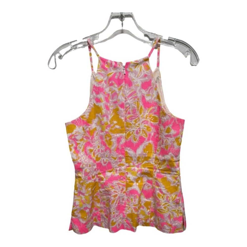 Lilly Pulitzer Magnolia Top Kir Pink Orange Royal Ohh La La Halter Tank Sz 2 View 5